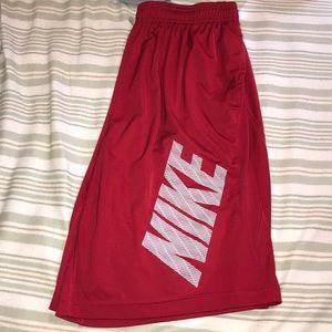 Nike red gym shorts